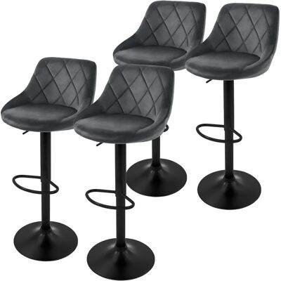 ML-Design Zestaw 4 Hokerów z Aksamitu Regulowana Wysokość 62-82cm - Hokerki ML-Design Zestaw 4 Hokerów z Aksamitu Regulowana Wysokość 62-82cm - Hokerki