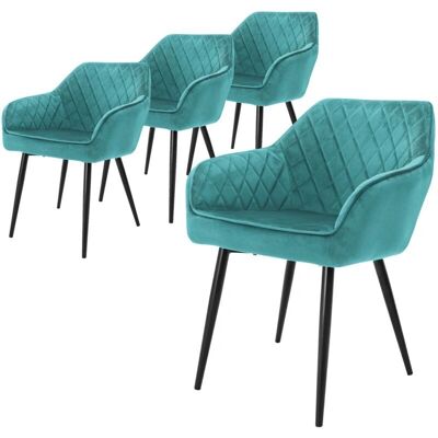 ML-Design 4x Turkusowe Krzesła z Aksamitu do Jadalni - Krzesła do jadalni ML-Design 4x Turkusowe Krzesła z Aksamitu do Jadalni - Krzesła do jadalni