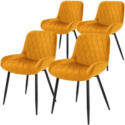 ML-Design 4x Chaises de Salle à Manger Ocre en Velours - Chaise de Salle à Manger - Publicité ML-Design 4x Chaises de Salle à Manger Ocre en Velours - Chaise de Salle à Manger - Publicité