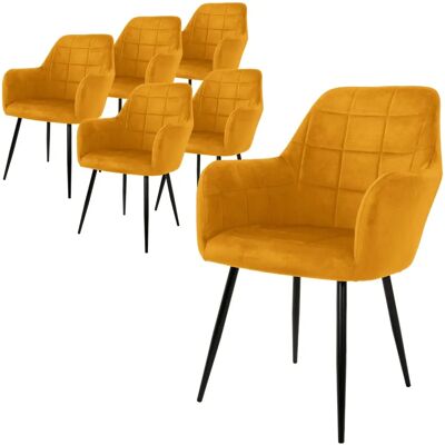 ML-DESIGN ECD Saksa 6x Ruokailutuolit - Samettiverhoilu ML-DESIGN ECD Saksa 6x Ruokailutuolit - Samettiverhoilu
