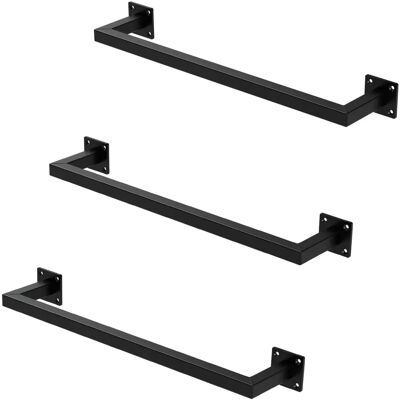 ML-Design Wandhaken-Set - Edelstahl 3 Stück Schwarz - Unterstützt 50kg ML-Design Wandhaken-Set - Edelstahl 3 Stück Schwarz - Unterstützt 50kg