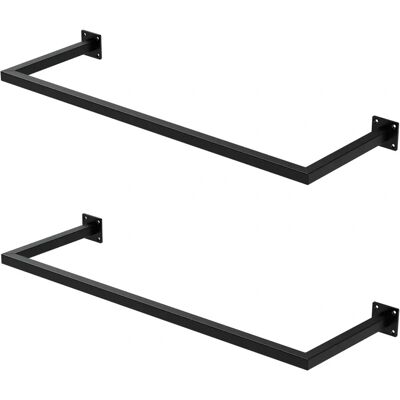 ML-Design Wandgarderobe - 2x Stahl 90cm, Schwarz ML-Design Wandgarderobe - 2x Stahl 90cm, Schwarz