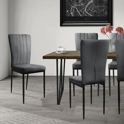 ML-Design Szare welurowe krzesła do jadalni zestaw 4 szt. ML-Design Szare welurowe krzesła do jadalni zestaw 4 szt.