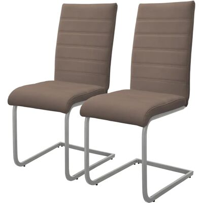 ML-Design Zestaw 2 Brązowych Sztucznych Skórzanych Krzeseł do Jadalni - Krzesło ML-Design Zestaw 2 Brązowych Sztucznych Skórzanych Krzeseł do Jadalni - Krzesło