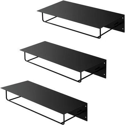 ML-DESIGN Wand-Garderoben mit Hutablage - 3 Haken & 3 Stangen - Schwarz ML-DESIGN Wand-Garderoben mit Hutablage - 3 Haken & 3 Stangen - Schwarz
