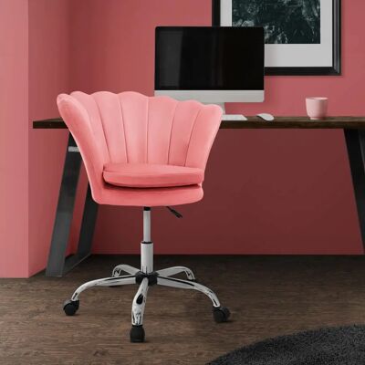ML-DESIGN Fauteuil de Bureau Rose - Dossier Ergonomique en Coquille, Hauteur Réglable - Publicité ML-DESIGN Fauteuil de Bureau Rose - Dossier Ergonomique en Coquille, Hauteur Réglable - Publicité
