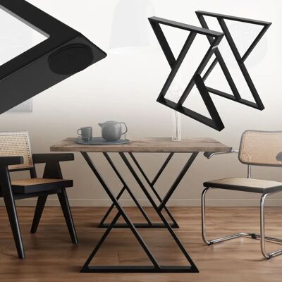 ML-Design Pieds de Table en Acier Industriel en Forme de X - 69x6x72cm - Publicité ML-Design Pieds de Table en Acier Industriel en Forme de X - 69x6x72cm - Publicité