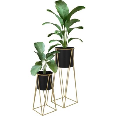 ML-Design 2 Supports pour Plantes - Noir-Or - Supports pour Plantes - Publicité ML-Design 2 Supports pour Plantes - Noir-Or - Supports pour Plantes - Publicité