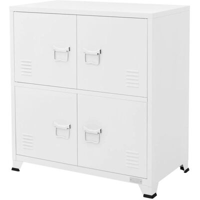 ML-DESIGN Szafa Biuro 75x40x80,5 cm Biała Stal - Meble do Przechowywania ML-DESIGN Szafa Biuro 75x40x80,5 cm Biała Stal - Meble do Przechowywania