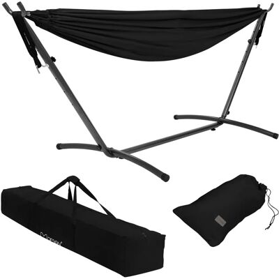 Hamac Double en Structure d’Acier Noir pour 2 Personnes - Jardin - Publicité Hamac Double en Structure d’Acier Noir pour 2 Personnes - Jardin - Publicité