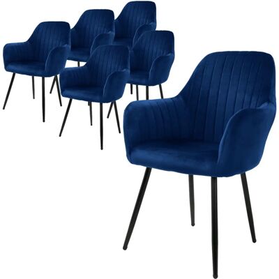 ML-Design 6x Niebieskie ergonomiczne krzesła z aksamitu - Krzesła do jadalni ML-Design 6x Niebieskie ergonomiczne krzesła z aksamitu - Krzesła do jadalni