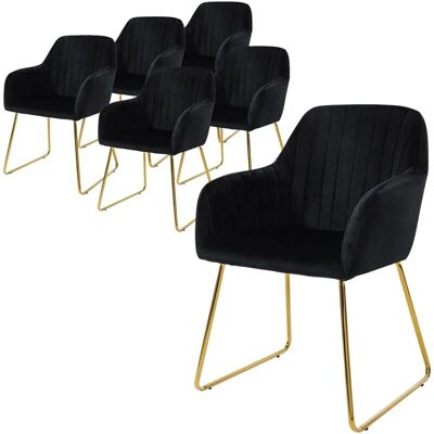 ML-Design 6x Krzesła do Jadalni z Aksamitnego Materiału - Nowoczesny Luksus ML-Design 6x Krzesła do Jadalni z Aksamitnego Materiału - Nowoczesny Luksus