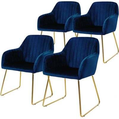 ML-Design Set van 4 Fluwelen Eetkamerstoelen ML-Design Set van 4 Fluwelen Eetkamerstoelen