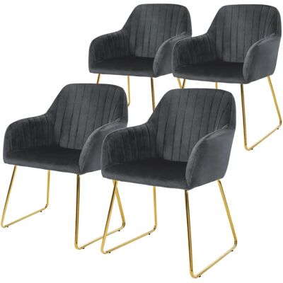 ML-Design Szare krzesła do jadalni z pluszu - Krzesła ML-Design Szare krzesła do jadalni z pluszu - Krzesła