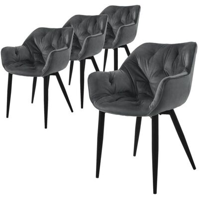 ML-Design Zestaw 4 Krzeseł do Jadalni z Aksamitu - Nowoczesny Styl ML-Design Zestaw 4 Krzeseł do Jadalni z Aksamitu - Nowoczesny Styl