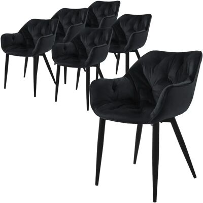 ML-Design Zestaw 6 Krzeseł z Aksamitu - Krzesło do Jadalni ML-Design Zestaw 6 Krzeseł z Aksamitu - Krzesło do Jadalni