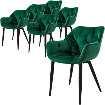 Zestaw 6 welurowych krzeseł do jadalni - Nowoczesne i eleganckie meble Zestaw 6 welurowych krzeseł do jadalni - Nowoczesne i eleganckie meble