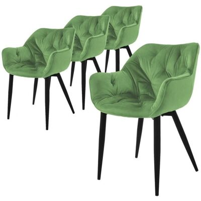 ML-Design Set 4 Salvia Fluwelen Eetkamerstoelen ML-Design Set 4 Salvia Fluwelen Eetkamerstoelen