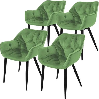 Zestaw 4 Krzeseł Jadalnych z Aksamitu Salvia ML-DESIGN Zestaw 4 Krzeseł Jadalnych z Aksamitu Salvia ML-DESIGN