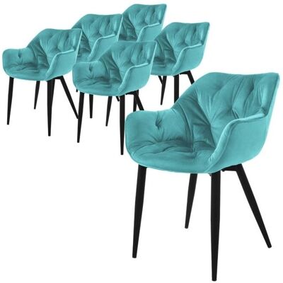 ML-Design Zestaw 6 Luksusowych Krzeseł z Weluru ML-Design Zestaw 6 Luksusowych Krzeseł z Weluru