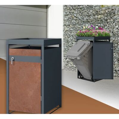 ML-Design Odporna na warunki pogodowe stalowa szafka na śmieci - 240L ML-Design Odporna na warunki pogodowe stalowa szafka na śmieci - 240L