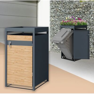 Ml-design - Kontener na śmieci z dachem na rośliny - 240L Ml-design - Kontener na śmieci z dachem na rośliny - 240L