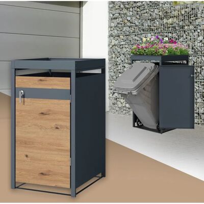 Housse de Poubelle ML-Design Chêne Résistante aux Intempéries - 240L - Publicité Housse de Poubelle ML-Design Chêne Résistante aux Intempéries - 240L - Publicité