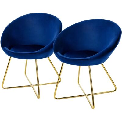ML-Design Blau Velours Eetstoelen Set - Meubels ML-Design Blau Velours Eetstoelen Set - Meubels