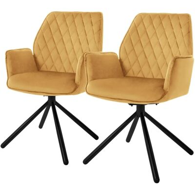 ML-Design Gele Mosterd Draaibare Eetkamerstoelen - Modern Velvet Ergonomisch ML-Design Gele Mosterd Draaibare Eetkamerstoelen - Modern Velvet Ergonomisch