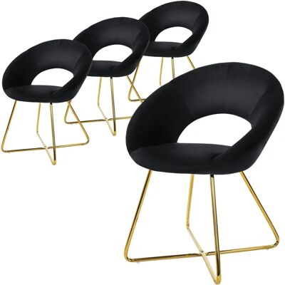 ML-Design 4x Czarnych krzeseł do jadalni z aksamitu - Krzesła ML-Design 4x Czarnych krzeseł do jadalni z aksamitu - Krzesła