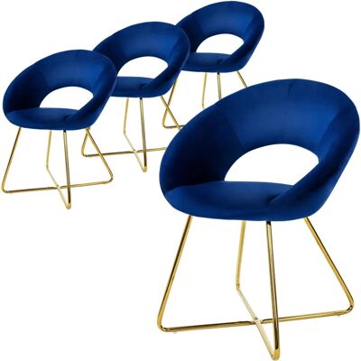 Zestaw 4 nowoczesnych krzeseł z weluru - Komfort ergonomiczny Zestaw 4 nowoczesnych krzeseł z weluru - Komfort ergonomiczny