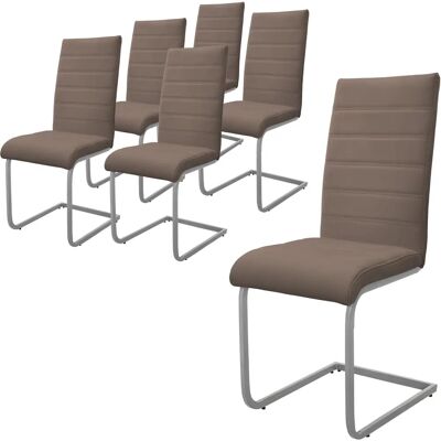 ML-Design - Zestaw 6 Krzeseł do Jadalni - Brązowy ML-Design - Zestaw 6 Krzeseł do Jadalni - Brązowy