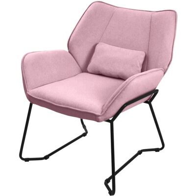 ML-DESIGN Różowe Fotel Reclinabile z Pokryciem z Lnu-Poliesteru i Stalową Ramą - Fotel Recliner ML-DESIGN Różowe Fotel Reclinabile z Pokryciem z Lnu-Poliesteru i Stalową Ramą - Fotel Recliner