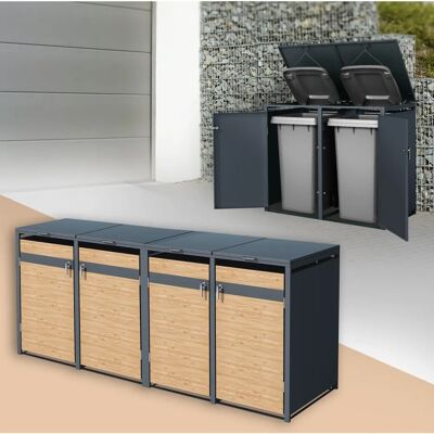 ML-DESIGN Rangement pour Poubelles en Acier - 60-240L - Publicité ML-DESIGN Rangement pour Poubelles en Acier - 60-240L - Publicité