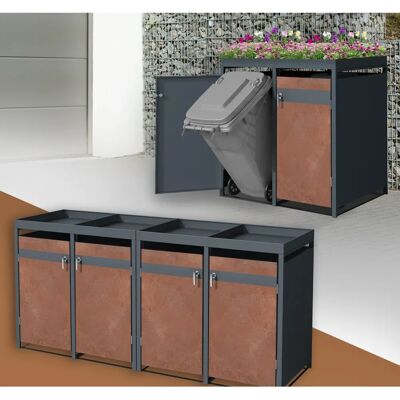 ML-DESIGN Odporna na warunki atmosferyczne Stalowa Skrzynia na Śmieci z Donicą - 240L ML-DESIGN Odporna na warunki atmosferyczne Stalowa Skrzynia na Śmieci z Donicą - 240L