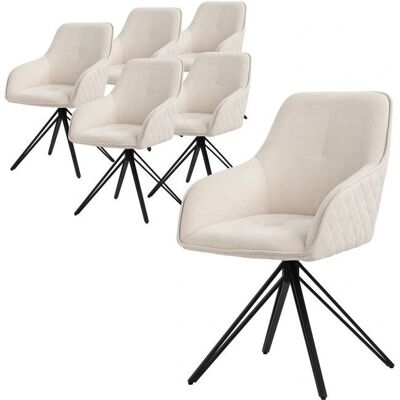 ML-DESIGN Kremowe obrotowe krzesła do jadalni ML-DESIGN Kremowe obrotowe krzesła do jadalni