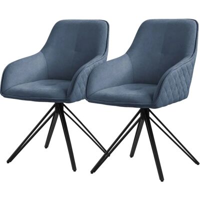 ML-DESIGN Niebieskie obrotowe krzesła do jadalni ML-DESIGN Niebieskie obrotowe krzesła do jadalni