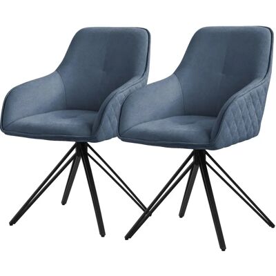 ML-DESIGN Niebieskie obrotowe krzesła do jadalni ML-DESIGN Niebieskie obrotowe krzesła do jadalni