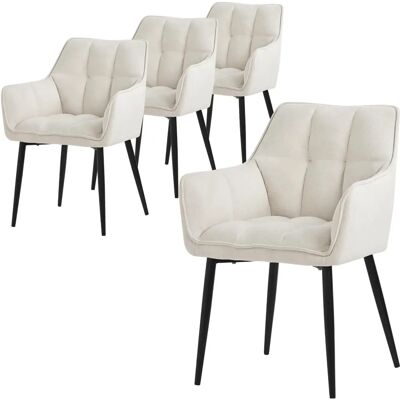 ML-DESIGN Zestaw 4 Krzeseł do Jadalni w Kremowym Kolorze - Nowoczesny i Wygodny ML-DESIGN Zestaw 4 Krzeseł do Jadalni w Kremowym Kolorze - Nowoczesny i Wygodny