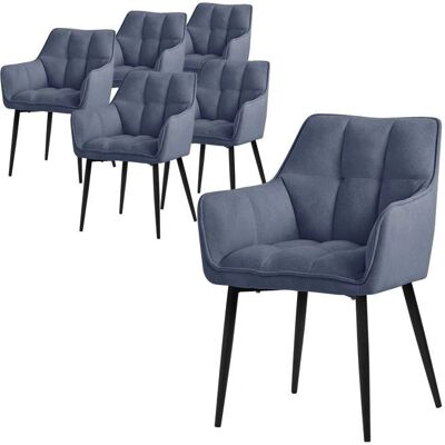 Niebieskie Krzesło Jadalniane ML-Design - Ergonomiczne wysokie oparcie i podłokietniki Niebieskie Krzesło Jadalniane ML-Design - Ergonomiczne wysokie oparcie i podłokietniki