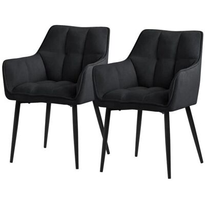 ML-Design Zestaw 2 Krzeseł do Jadalni - Nowoczesny, Czarny, Tapicerowany ML-Design Zestaw 2 Krzeseł do Jadalni - Nowoczesny, Czarny, Tapicerowany
