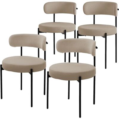 ML-DESIGN 4 Krzesła do jadalni Plusz Materiał Nowoczesna Czarna Metalowa Rama - Krzesła do jadalni ML-DESIGN 4 Krzesła do jadalni Plusz Materiał Nowoczesna Czarna Metalowa Rama - Krzesła do jadalni