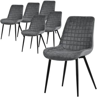 ML-DESIGN Lot de 6 Chaises Velours Anthracite - Moderne & Confortable - Publicité ML-DESIGN Lot de 6 Chaises Velours Anthracite - Moderne & Confortable - Publicité
