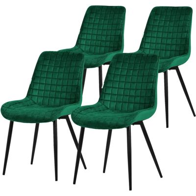ML-DESIGN Ensemble de 4 Chaises en Velours - Moderne & Élégante - Publicité ML-DESIGN Ensemble de 4 Chaises en Velours - Moderne & Élégante - Publicité
