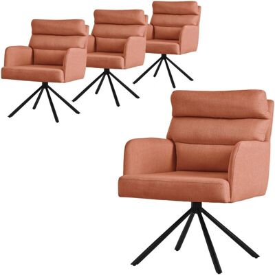 Krzesła obrotowe do jadalni ML-Design Pomarańczowe - Zestaw 4 Krzesła obrotowe do jadalni ML-Design Pomarańczowe - Zestaw 4