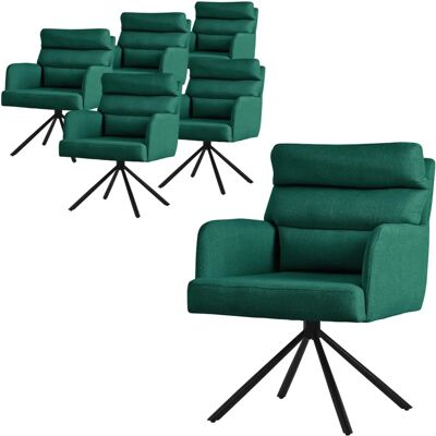 Krzesła jadalniane obrotowe ML-Design w kolorze ciemnozielonym - Zestaw 6 Krzesła jadalniane obrotowe ML-Design w kolorze ciemnozielonym - Zestaw 6