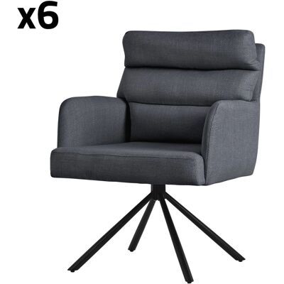 Obrotowe krzesło jadalniane ML-Design - Zestaw 6 w antracytowym kolorze Obrotowe krzesło jadalniane ML-Design - Zestaw 6 w antracytowym kolorze