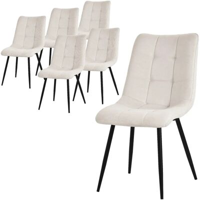 Zestaw 6 beżowych krzeseł do jadalni ML-Design Zestaw 6 beżowych krzeseł do jadalni ML-Design