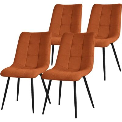 Ensemble de 4 Chaises ML-DESIGN Orange - Publicité Ensemble de 4 Chaises ML-DESIGN Orange - Publicité