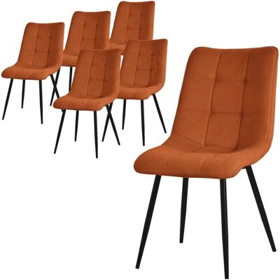 ML-DESIGN Zestaw 6 pomarańczowych krzeseł do jadalni - Nowoczesne, Ergonomiczne, Wytrzymałe ML-DESIGN Zestaw 6 pomarańczowych krzeseł do jadalni - Nowoczesne, Ergonomiczne, Wytrzymałe